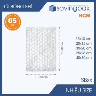 SB - Combo 25 túi bóng khí đóng hàng chống sốc - Nhiều size - Túi xốp nổ, túi xốp khí, túi bong bóng