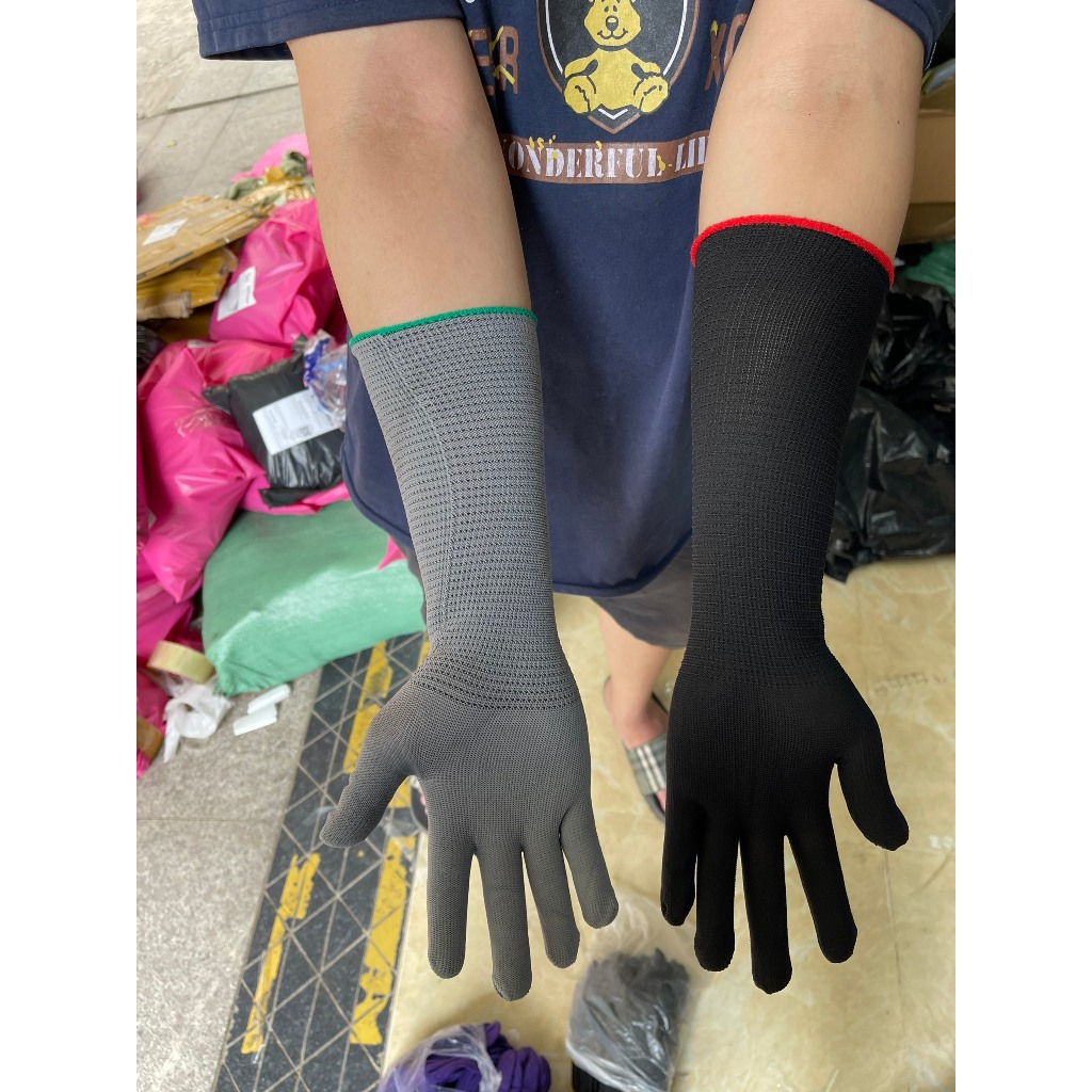 ( HỎA TỐC - SÀI GÒN ) Găng tay thun co giãn cotton mềm mại dài gần tới khủy tay êm ái nhẹ nhàng bảo vệ đôi bàn tay bạn