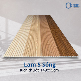 Tấm Nhựa ỐP Tường Lam Sóng Thấp, Lam 5 Sóng ( 1 Thanh Dài 148cm rộng 15cm )