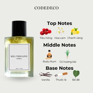 Tinh dầu nước hoa unisex CODEDECO Kill This Love 50ml Bí ẩn, Ngọt ngào, Quyến rũ