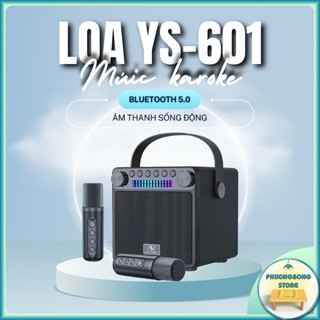 Loa Bluetooth Karaoke Mini YS-601 Kèm 2 Mic - Loa Bluetooth Mini YS-601 Cao Cấp, Nhỏ Gọn, Âm Thanh Cực Hay