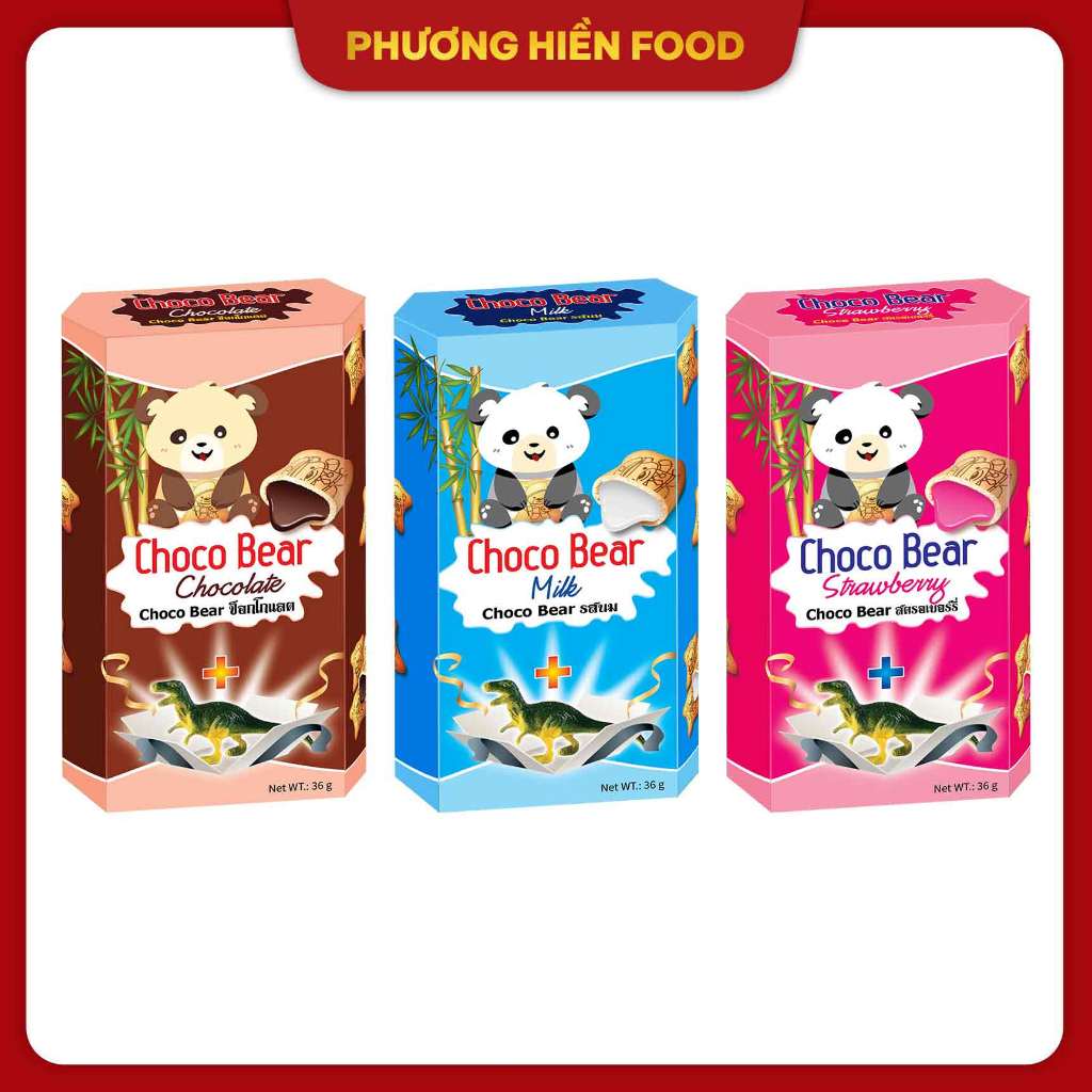 [Bánh Vfoods] COMBO 3 hộp Bánh quy gấu có nhân hiệu Vfoods 36g- hiệu Vfoods nhập khẩu Thái Lan
