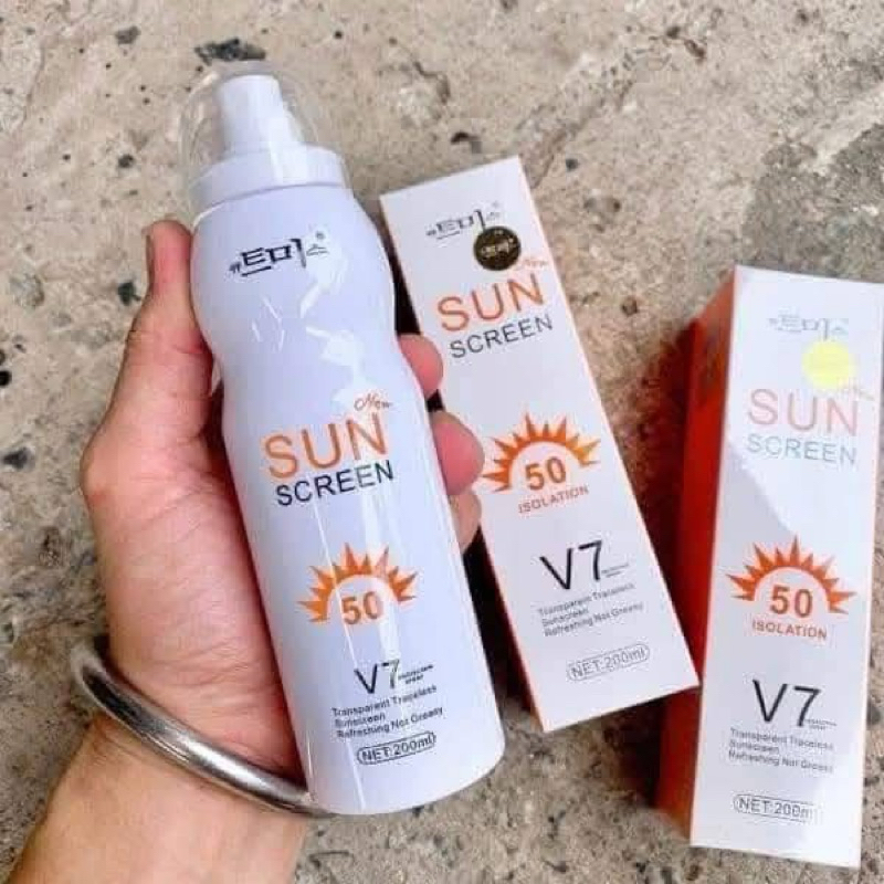 Xịt chống nắng V7 hàng chuẩn cho ca nam và nữ cho mặt bà body