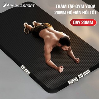 Thảm tập gym yoga Phongsport dày 20mm độ đàn hồi tốt hỗ trợ tập thể dục tại nhà