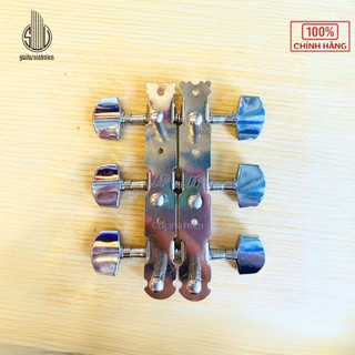 Khoá Đàn Guitar Acoustic Chính Hãng HF Màu Bạc | Trọn Bộ Đầy Đủ Ốc Vít