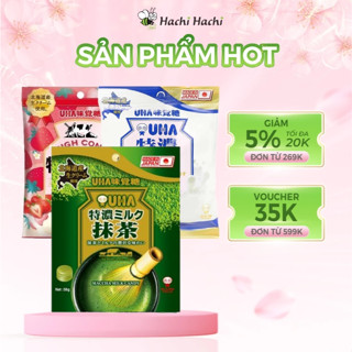 Kẹo sữa trà xanh / sữa dâu / sữa kem tươi UHA Tokuno - Hachi Hachi Japan Shop