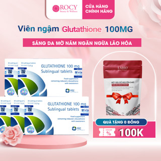 Viên Ngậm Trắng Da Dưới Lưỡi Glutathione 100mg Nhập Khẩu Italy Tặng Viên Uống L-Cystine