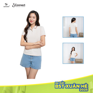 Áo Thun Polo Nữ SAVANI Trơn Form Slim Fit Tôn Dáng, Chất Cotton Dễ Phối Đồ, Áo Polo Nữ Thiết Kế WPU009S4