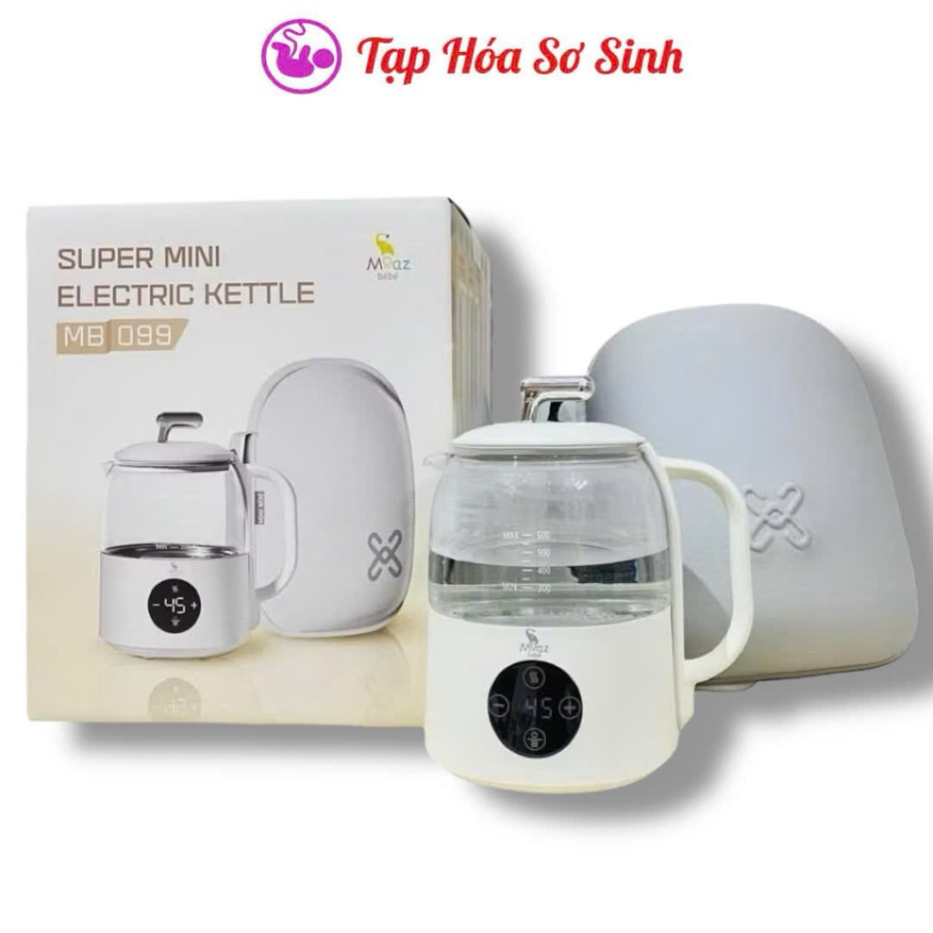 Bình đun nước mini Moaz BéBé MB099 pha sữa giữ nhiệt cho bé dung tích 600ml kèm túi đựng