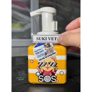 BỌT MOUSSE TẮM KHÔ, CHẢI LÔNG CHO MÈO HIỆU SOS - ( 250ml ) - CHÍNH HÃNG KYNAM - SALE DATE T11/2026