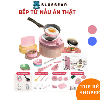  Đồ chơi nấu ăn thật đồ chơi nấu ăn mini kèm bếp từ dụng cụ inox cho bé trai bé gái nấu các món ăn bé yêu thích 