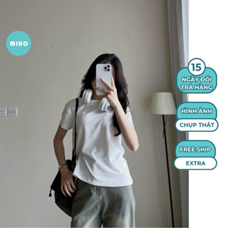 Áo Thun Babytee Cổ Tròn Basic, Áo Baby Tee Trơn Form Vừa, Áo Phông Chất Vải Cotton Mùa Hè Thoáng Mát Premium Miho House