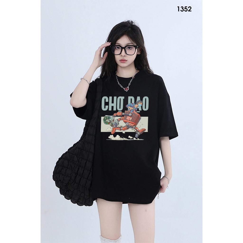 Áo Thun Dáng Suông Form Rộng UNISEX Nam Nữ, 100% Cotton 250gsm , Tay Ngắn, Cổ Tròn THT1352