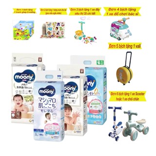 [QUÀ TẶNG TỪ 1 BỊCH] BỈM DÁN/QUẦN MOONY KO CỘNG/ CỘNG MIẾNG/NATURAL CÁC SIZE NB90/S70/M56/M52/L54/L44/XL44/XL38/XXL26