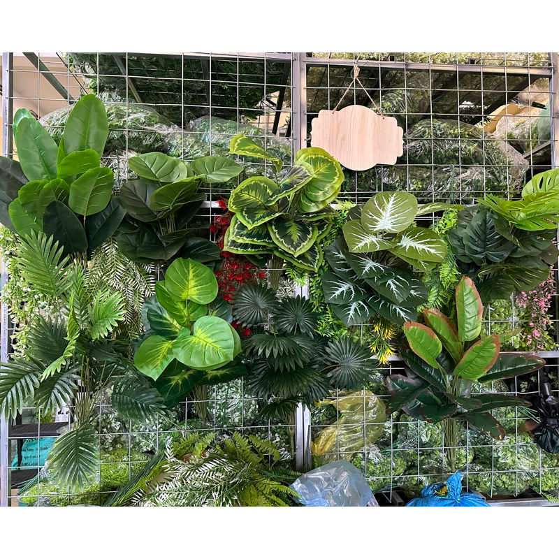 cụm lá - hoa lụa - hoa giả