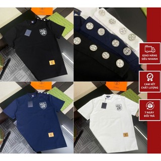  Áo Phông Nam LV Đính Logo Vai – Áo Thun Unisex Nam Nữ Cotton Cao Cấp Mềm Mịn Form Đẹp Hot Trend 2025 