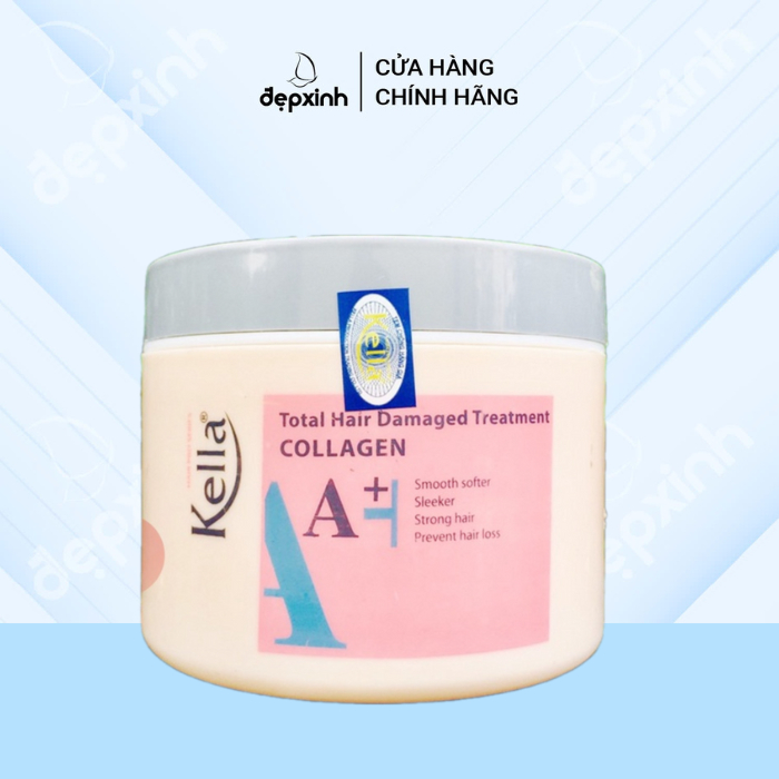 Dầu hấp tóc Collagen Kella A+ Total Hair Damaged Treament Collagen 300ml