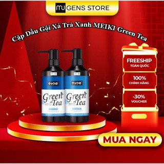  Cặp Dầu Gội Xả trà xanh MEIKI Green Tea chống gàu  chông nấm phục hồi hư tổn cho mái tóc 