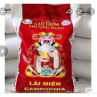  Gạo lài miên Campuchia thơm thượng hạng Loại 1 .10kg  dẻo thơm trắng cơm  