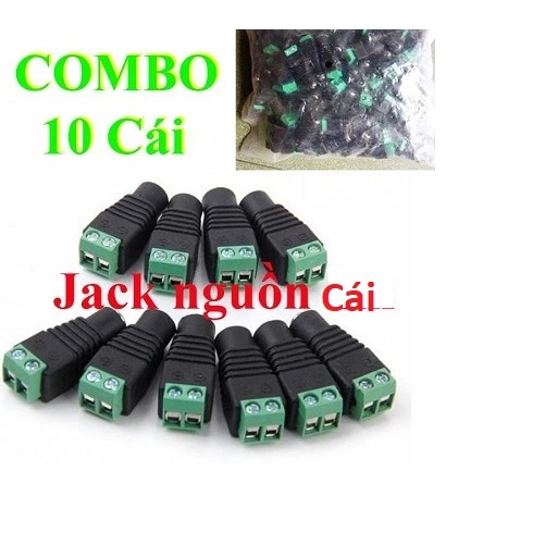 Combo 10 chiếc  Jack nguồn DC vít vặn -  Jack nguồn DC Đực, Jack nguồn DC cái