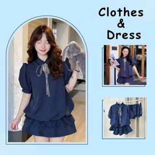  Set Váy Bí Kẻ Cổ Tàu Buộc Nơ Tay Bồng Chun Eo Kèm Quần Đùi Rời Siêu Xinh 