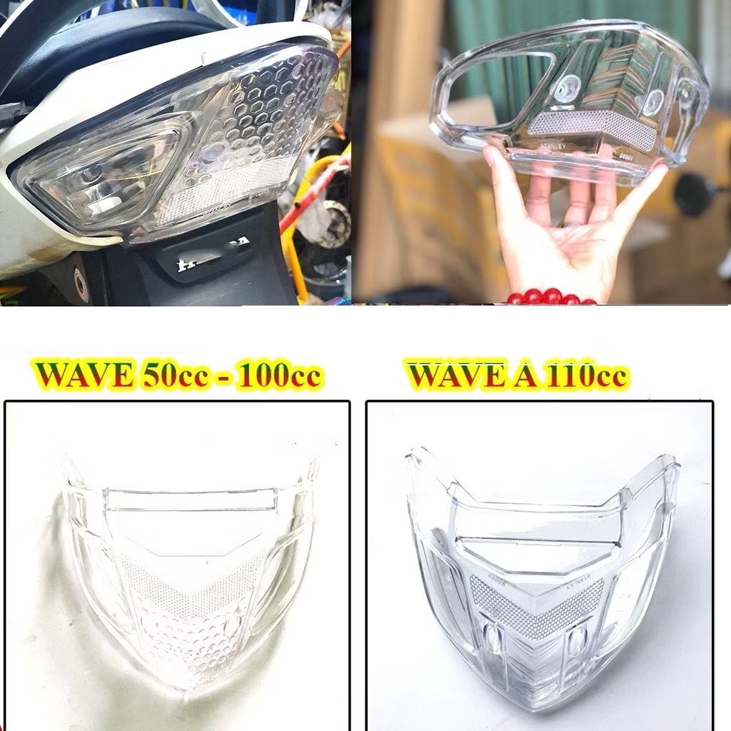 Nắp Ốp Hậu Trắng Wave50cc-100-110 (2012-2025) Nhựa Trong Suốt Mã