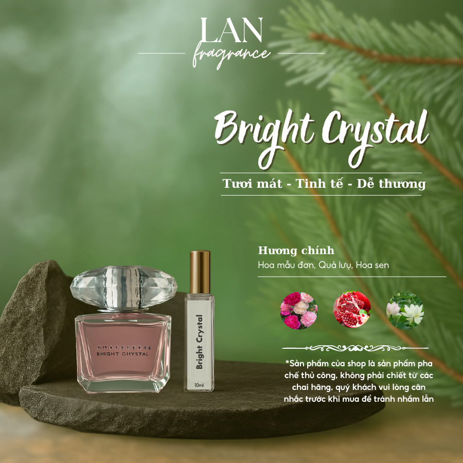Nước Hoa Nữ Bright Crystal EDT Bright Crystal Absolute EDP, Nước hoa chiết PL PERFUME 10ml Hương Nữ 