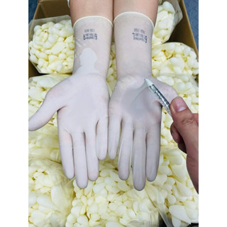 [ 1 TÚI ] Găng Tay Cao Su Trắng dài 30cm không bột- sử dụng đa ngành nghề -Nhập khẩu malaysia  500g