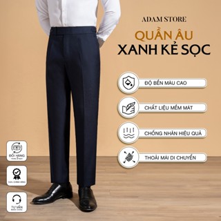 QUẦN ÂU NAM ADAM STORE MÀU XANH KẺ SỌC Q377K1 THANH LỊCH HIỆN ĐẠI