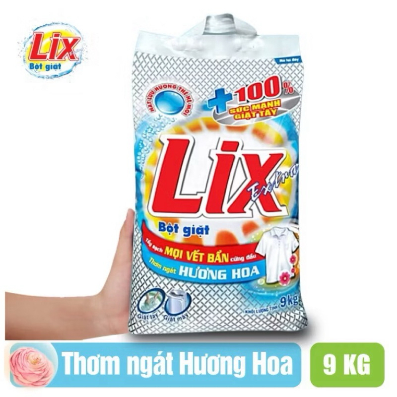 Bột giặt lix Extra trắng sạch 9kg