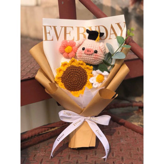 [sẵn, hỏa tốc] Bó hoa len quà tặng tốt nghiệp, ngày kỉ niệm ý nghĩa