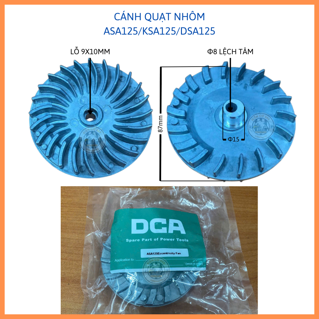 Cánh quạt nhôm lệch tâm máy chà nhám DCA ASA125, MAKITA MT922, M9202B (Eccentricity Fan)