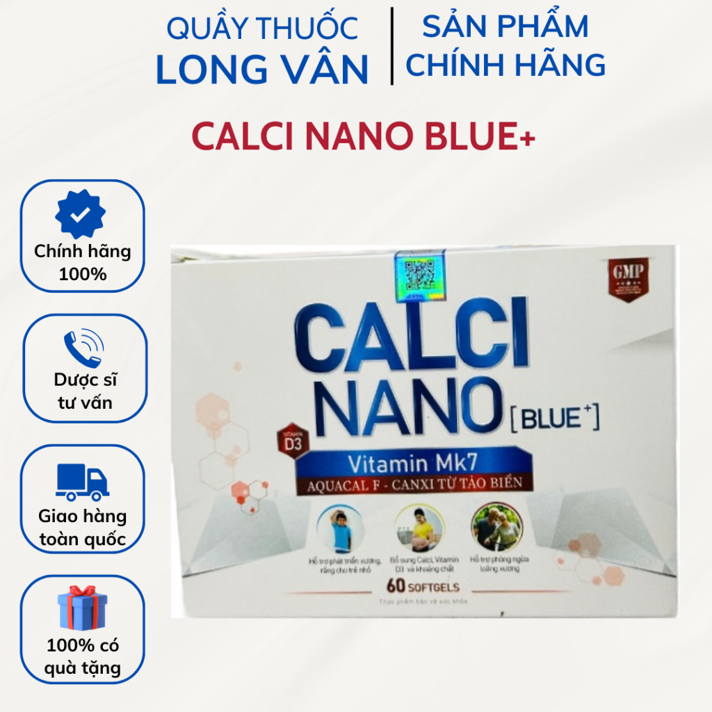Calci Nano Blue+ Bổ Sung Calci Vitamin D3 và Khoáng Chất Cho Xương, Răng