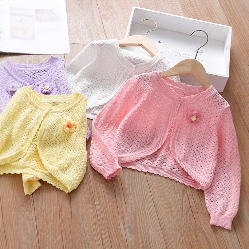 Áo khoác len mỏng cho bé gái