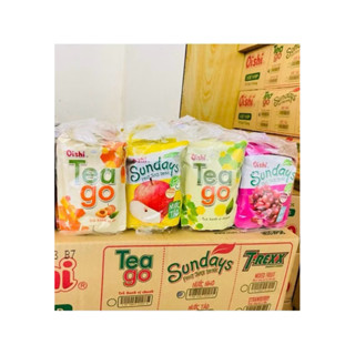  Sỉ thùng 50 bịch trà xanh Tea Go Oishi các vị 180ml Vị Chanh đào táo dâu nho nước trái cây giải nhiệt 