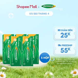 Combo 5 hộp Viên sủi Berocca bổ hỗ trợ năng lượng bổ sung Vitamin 10 Viên/hộp