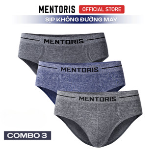 COMBO 3 Quần Lót Tam Giác Nam Không Đường May Cao Cấp Mentoris, Chất liệu Mềm Mại, Thoải Mái CB3MBF05