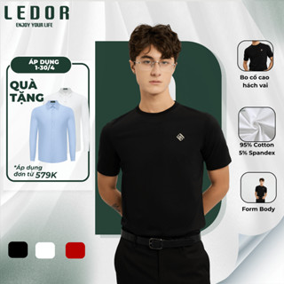 Áo thun BODY nam BASIC LEDOR cổ cao, vải Cotton, thoáng mát, chuẩn form