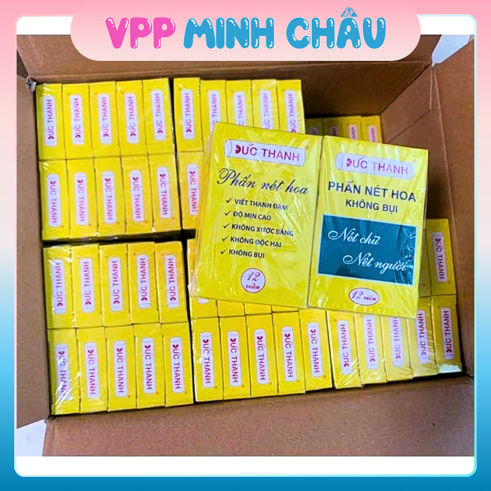 VỈ 5/10 hộp phấn Đức Thanh viết bảng đen, phấn đặc không bụi viết nét thanh đậm cho bé lớp 1 luyện viết chữ đẹp