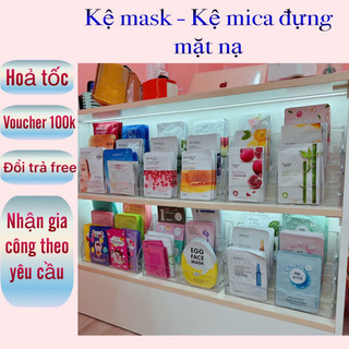 (Chuyên sỉ) Khay Mask mica - Khay để mặt nạ bằng mica - Kệ mica trưng bày mặt nạ