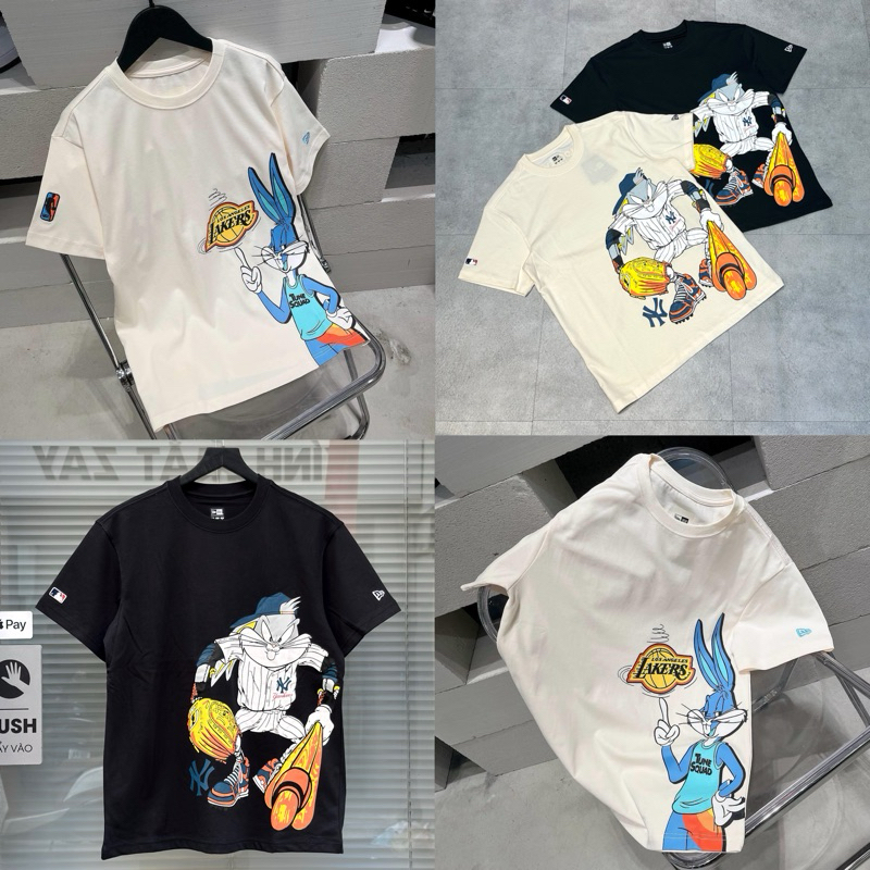 [CHÍNH HÃNG] Áo Thun New Era Space Jam 2 Dunk Bunny Chicago Bulls Cream 13053408 * Áo New Era Chính 