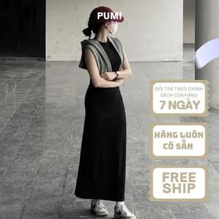 [SHOPPUMI] Đầm đen sát nách freesize Pumi 16820