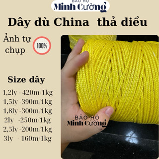 Dây thả diều China từ 1,2-3ly , màu vàng dây thả siều sáo từ 1.5m đến 7m