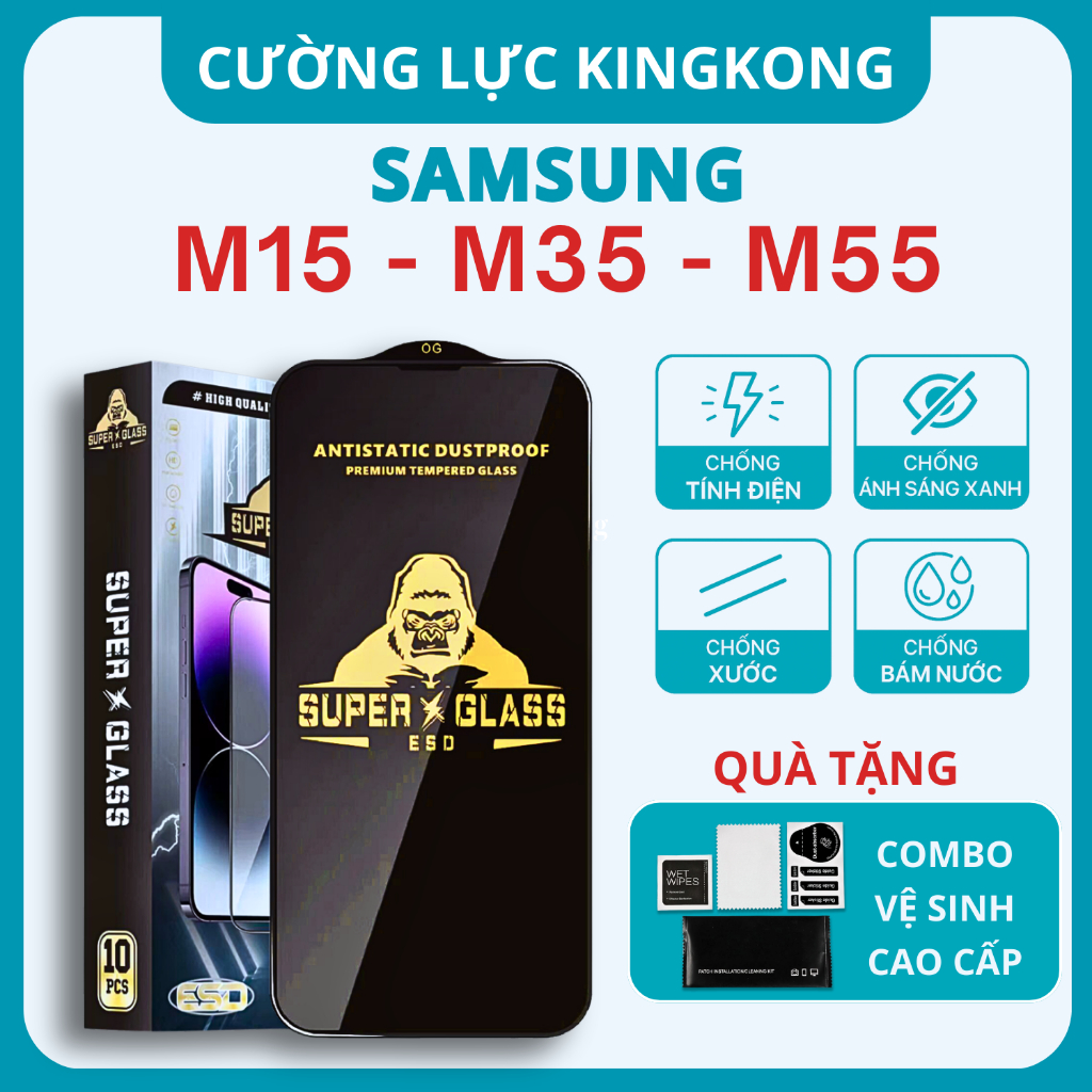Kính cường lực SAMSUNG M15, M35, M55 5G Kingkong full màn |Miếng dàn màn hình cho SAMSUNG |