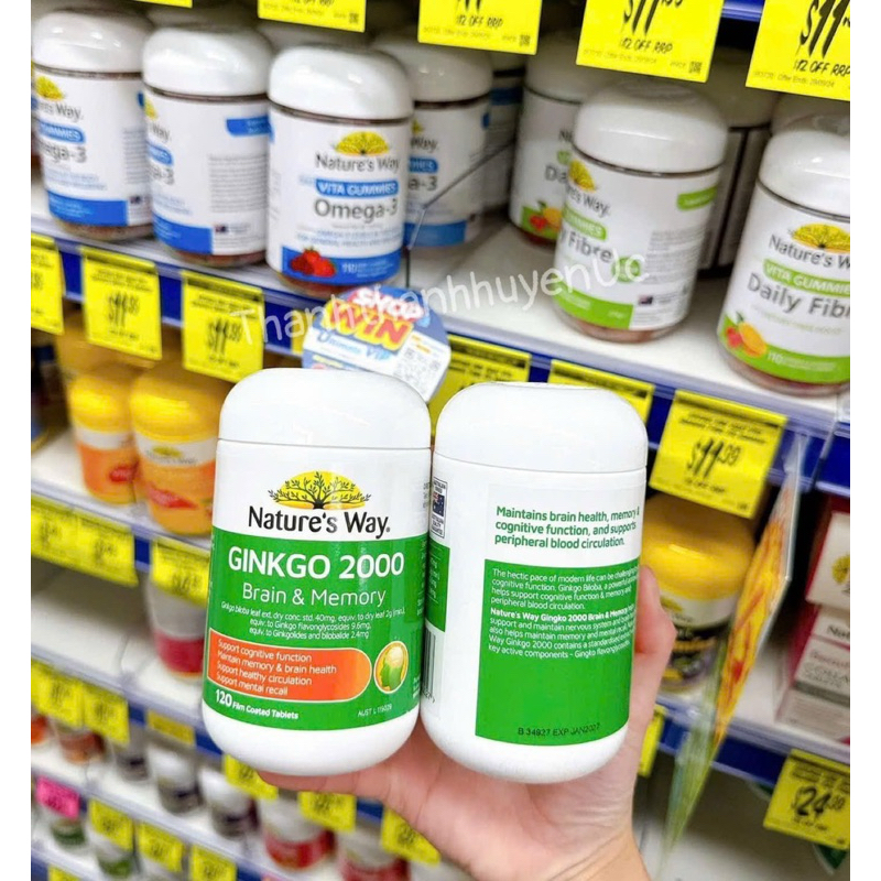 Nature’s Way Ginkgo Biloba 2000mg brain & memory 120 viên