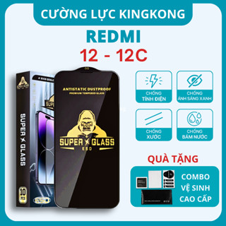 Kính cường lực Redmi 12/ Redmi 12C Kingkong full màn|Miếng dán bảo vệ màn hình cho Xiaomi | 