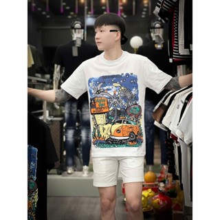 Áo Thun Nam Nữ D.SQ Cổ Tròn Chất Vải Cotton Co Giãn Phối Hoạ Tiết Cây Dừa Mẫu Mới HàngCao Cấp