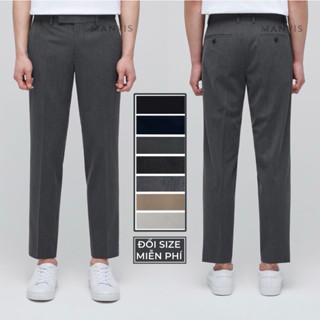 Quần âu nam cạp chun ẩn phom ống đứng 18cm vải co giãn thông thoáng đứng phom, quần tây nam dáng dài