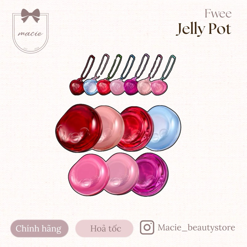 (Có sẵn +Hoả tốc+ Keyring) Son Fwee Lip& Cheek Jelly Pot New ✨