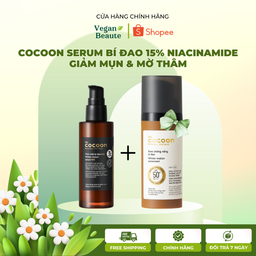 [HOẢ TỐC] Tinh chất bí đao N15 với 15% niacinamide giảm bóng nhờn và giảm mụn Cocoon 70ml